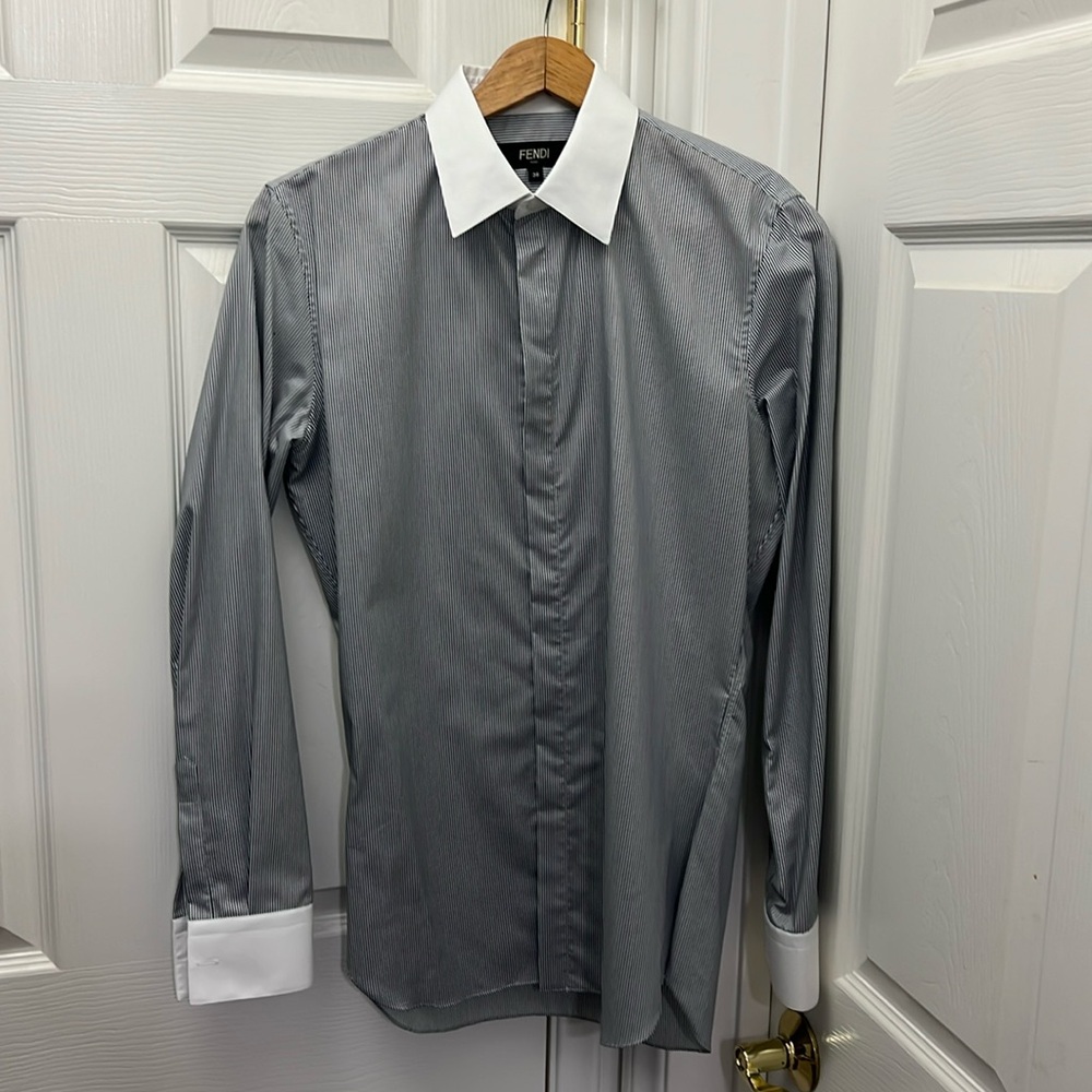 Fendi pin stripe button down shirt